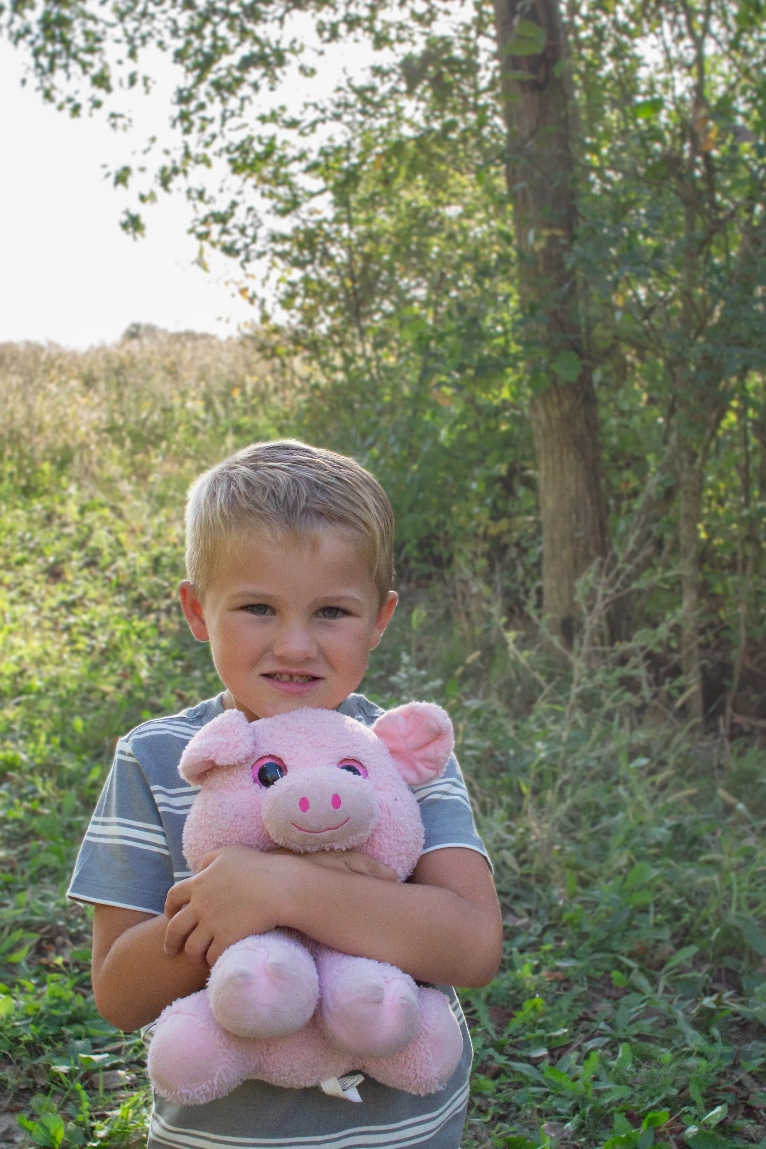 Boy and his animal in photograph in Huntington Indiana