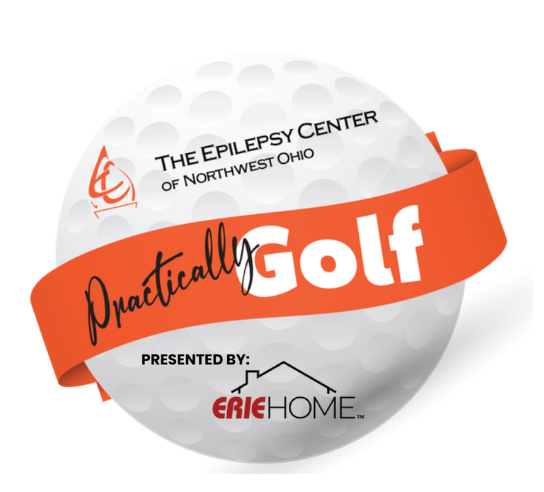 Practically Golf Logo with presenting partner Erie Home
