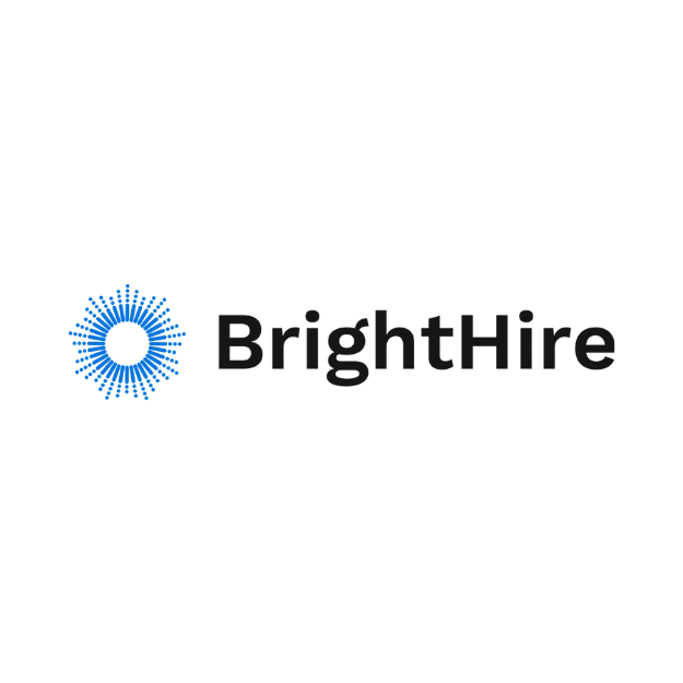 BrightHire logo with a stylized blue circular design and black text