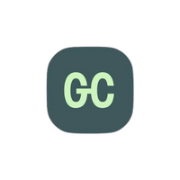 Logo with the letters 'GC' on a dark rounded square background
