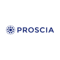 Logo of PROSCIA with a circular design and blue text