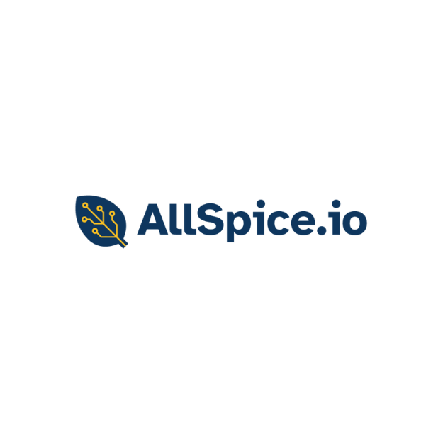 Allspice.io logo with a stylized circuit board inside a brain icon and the company name in blue text.