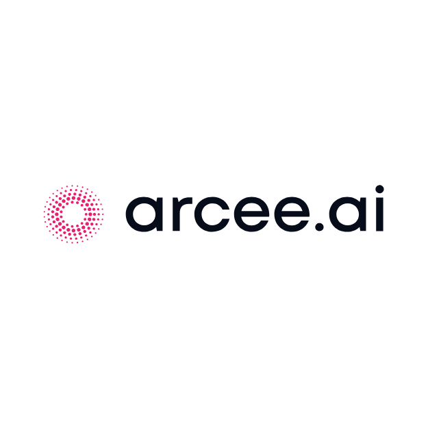 Logo of Arcee.ai with a stylized pink dotted circle and the company name in dark blue next to it.