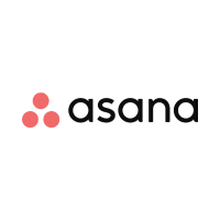 Asana logo with pink dots and black text