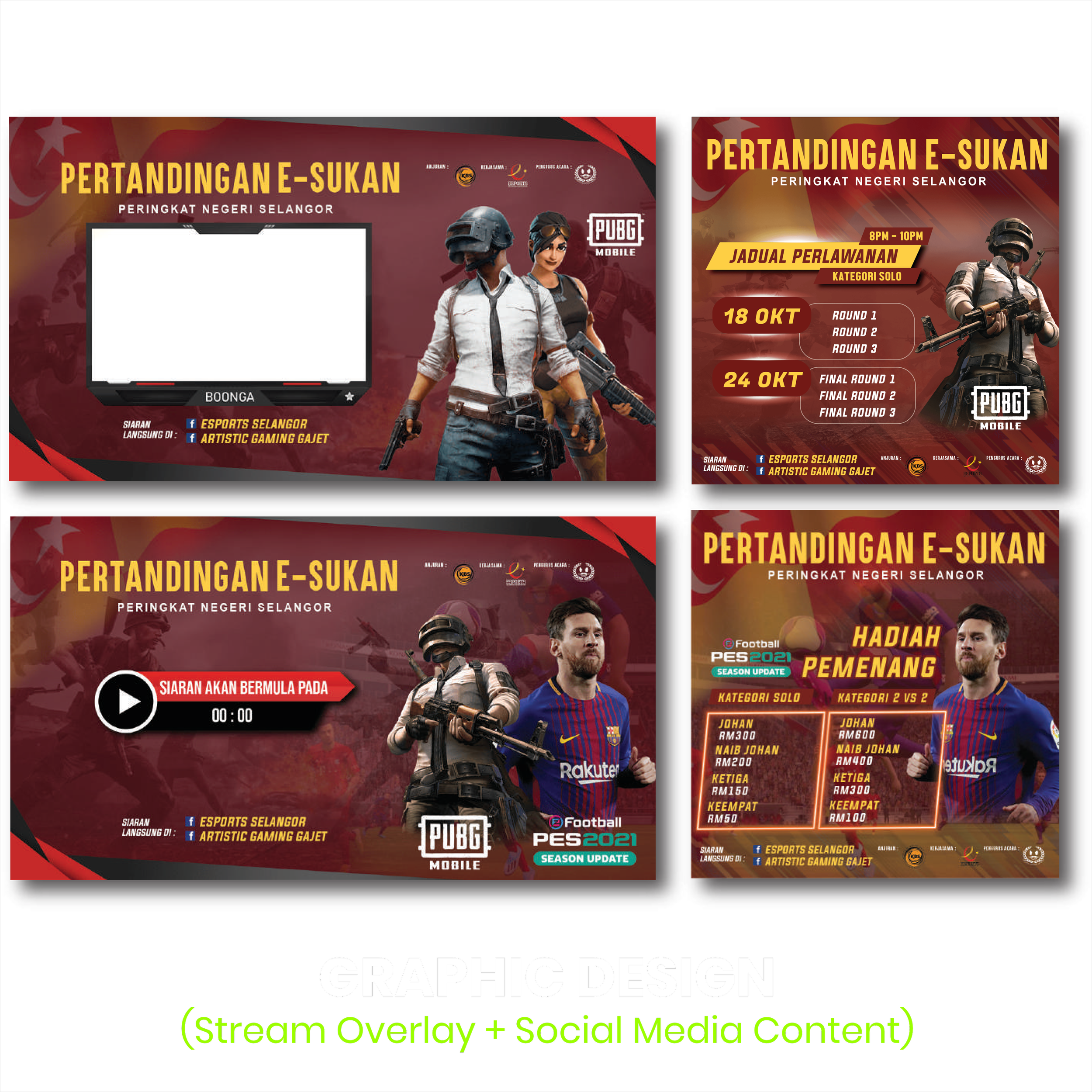 Daedalus Projects graphic design portfolio - Stream overlay + Social Media Content designing for branding Malaysia client results