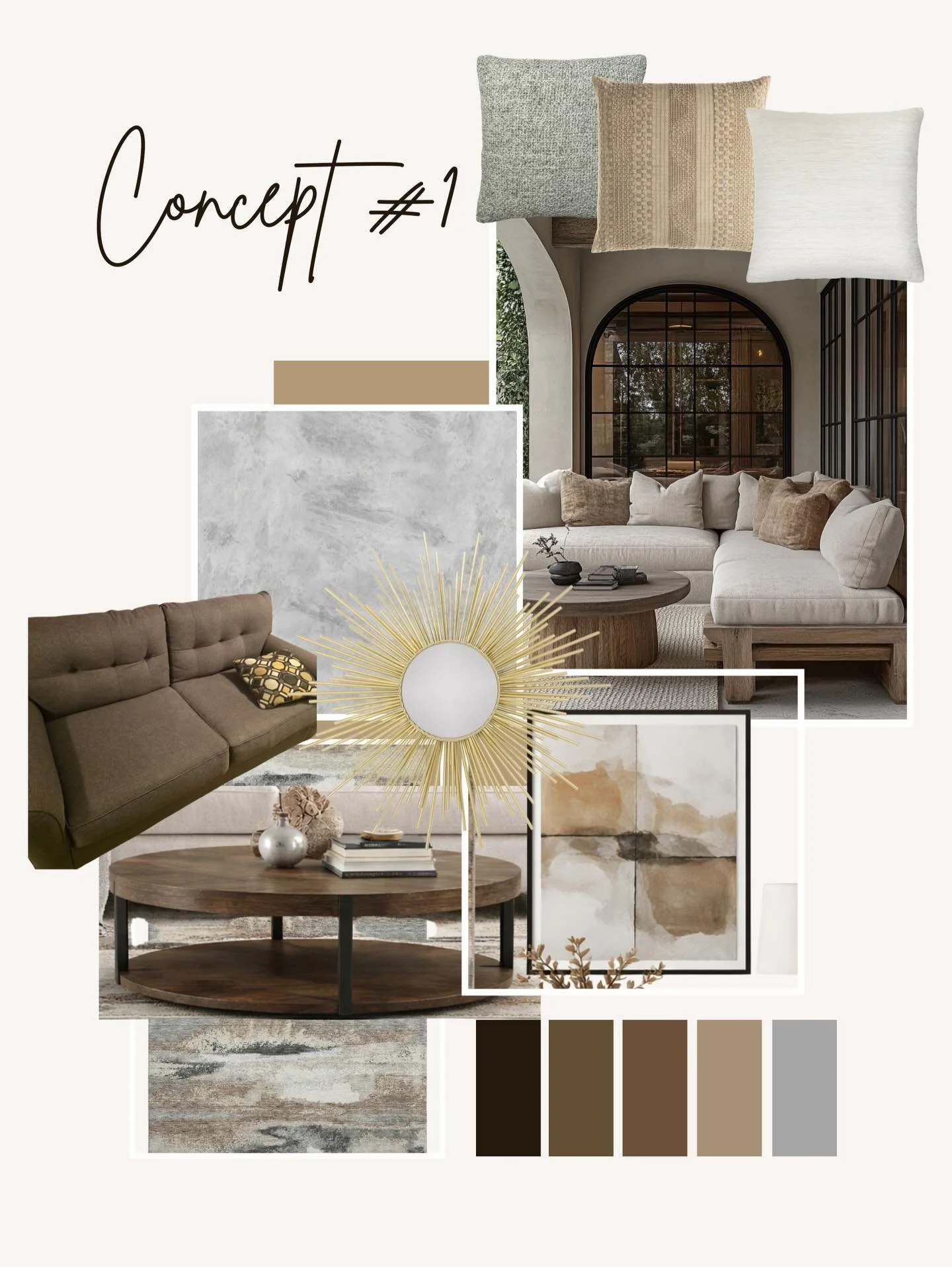 MOODBOARD MONDAY ✨

Presented three distinct concepts to my client for his den/sunroom. Each one telling a different story through texture, tone, and warmth.

Concept #1: Soft neutrals + organic warmth
Concept #2: Earthy contrast + subtle pattern
Con