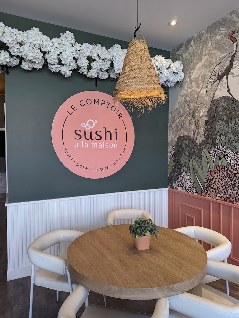 Comptoir du restaurant Sushi à la maison, franchise de Sherbrooke
