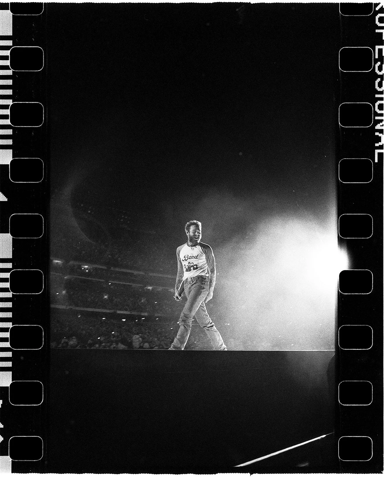 Fine art print of Post Malone during his F1 trillion Big Ass Stadium Tour 2025 on 35mm film leica m6