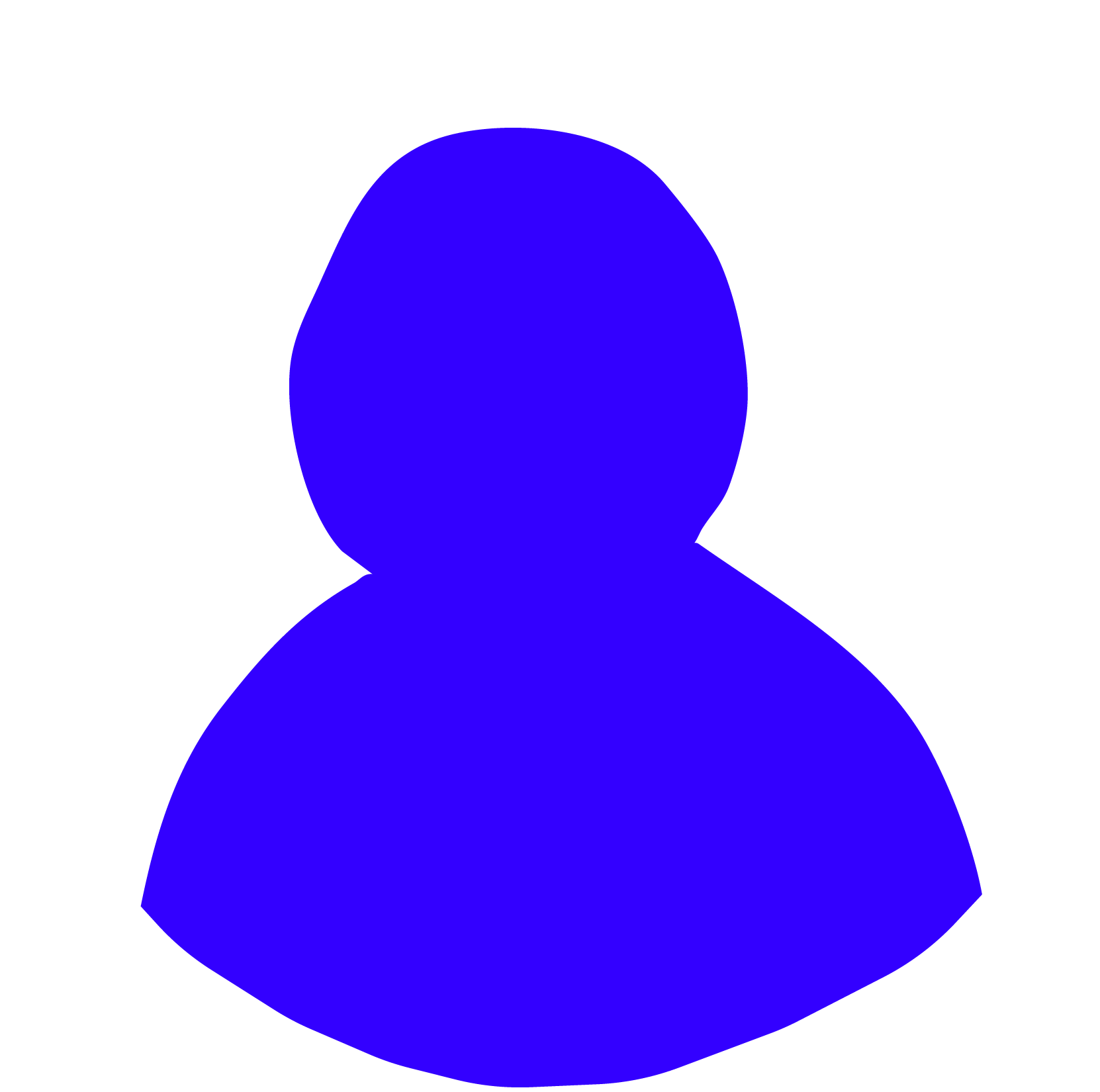 A solid blue circle on a black background.