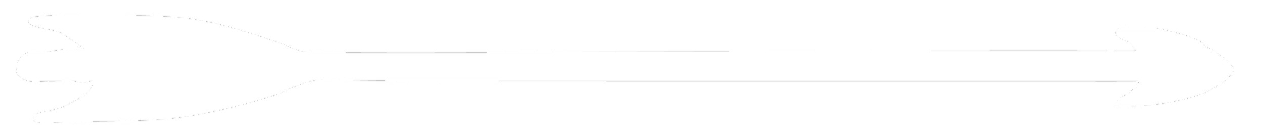 Silhouette of a rocket designed in a minimalist style with a pointed nose cone, fins at the base, and a single exhaust trail, all in white against a black background.