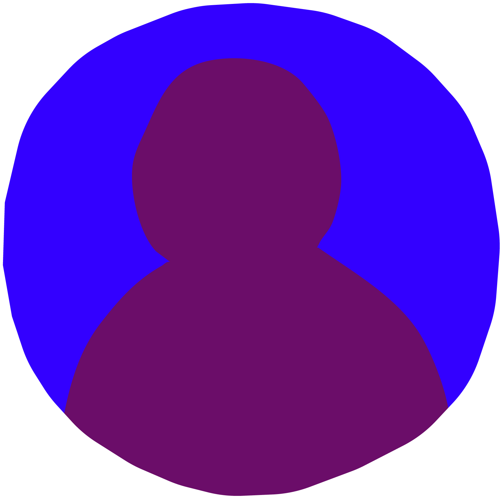 A solid blue circle on a black background.