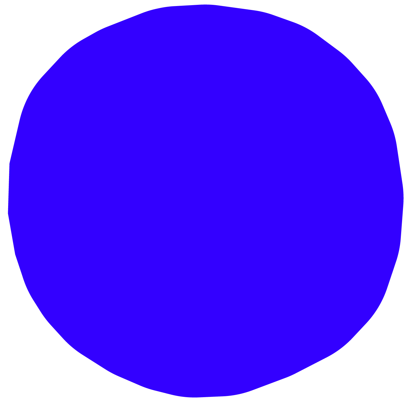 A solid blue shape with rounded edges on a black background.