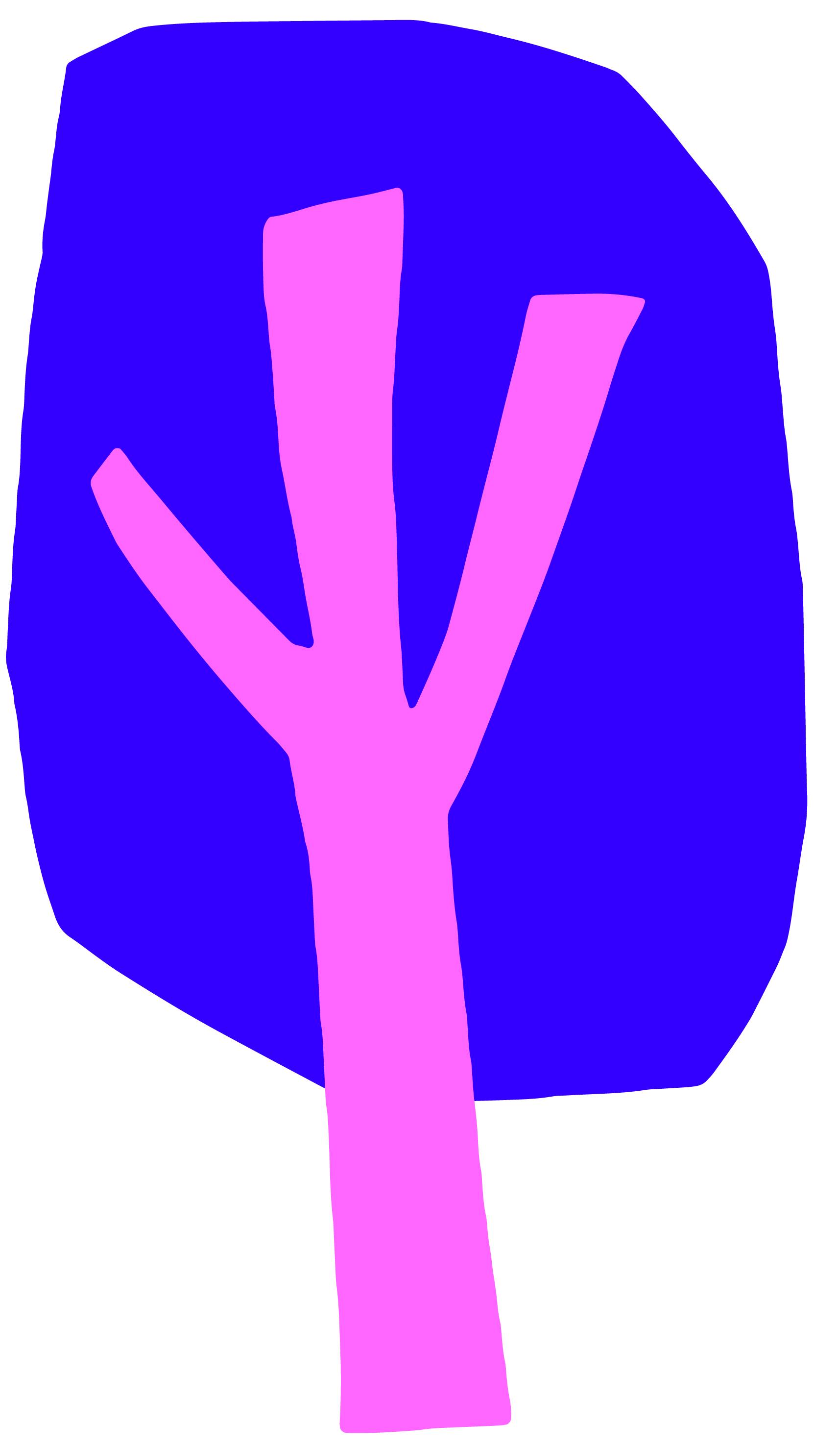 A digital drawing of a hand in pink with three fingers up, set against a dark blue background with a black border.