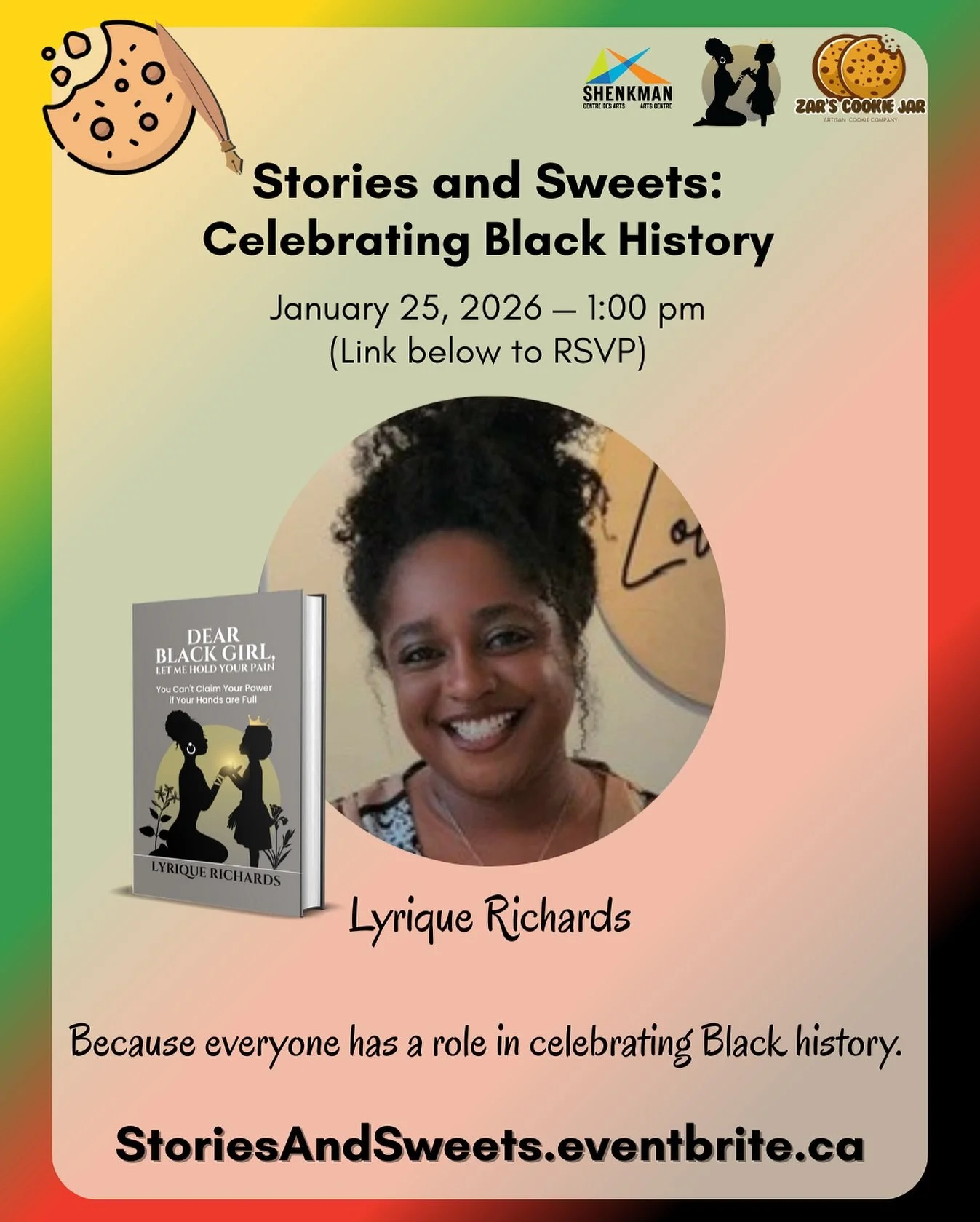 📚 Host Spotlight 📚

Meet Lyrique Richards &mdash; author of Dear Black Girl, Let Me Hold Your Pain and co-founder of Stories and Sweets.

Born and raised in Ottawa to parents from Jamaica and Antigua, Lyrique&rsquo;s Caribbean heritage is at the he