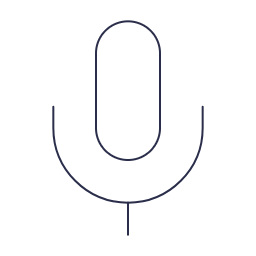 Line drawing of a microphone
