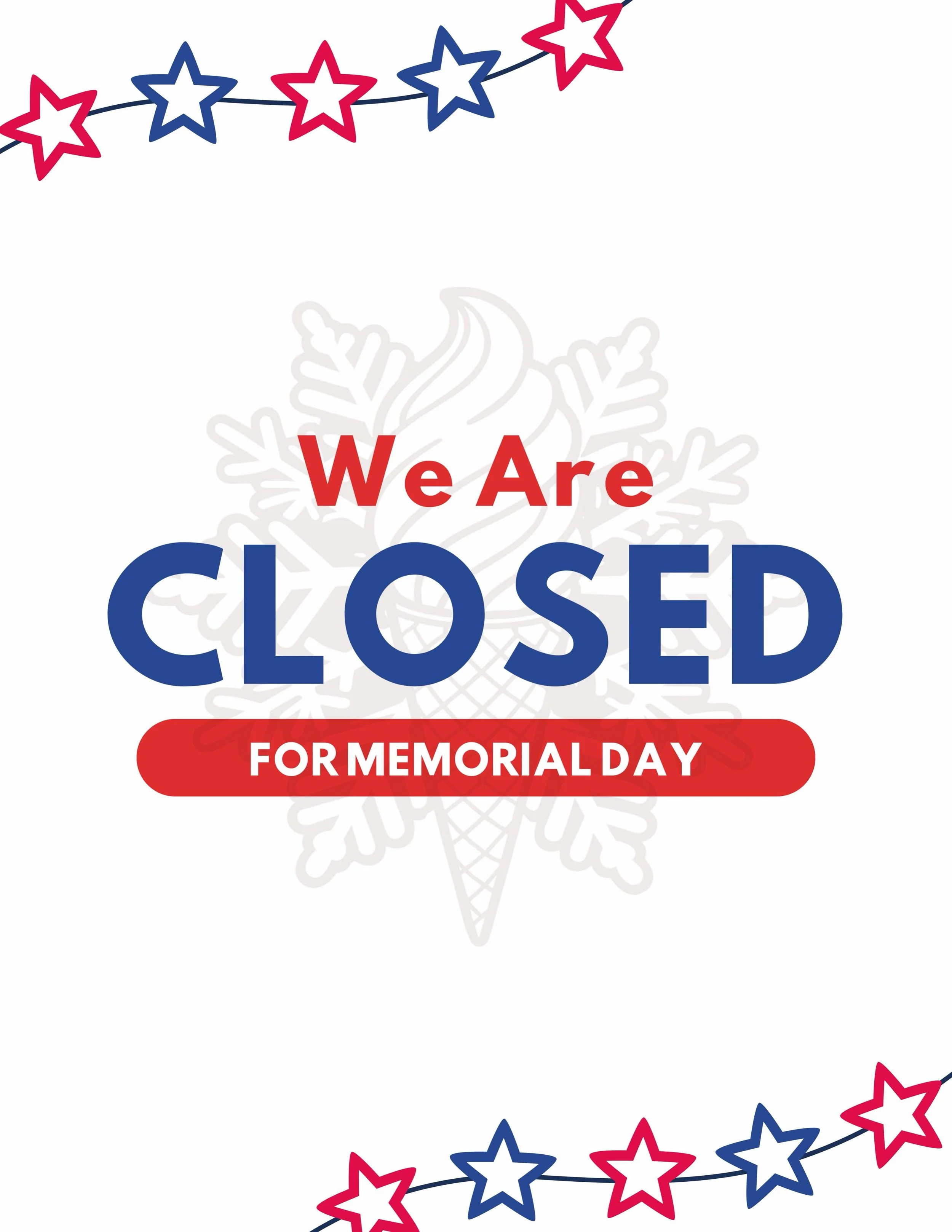 Happy Memorial Day ❤️🍦💙 

We will see everyone tomorrow!!