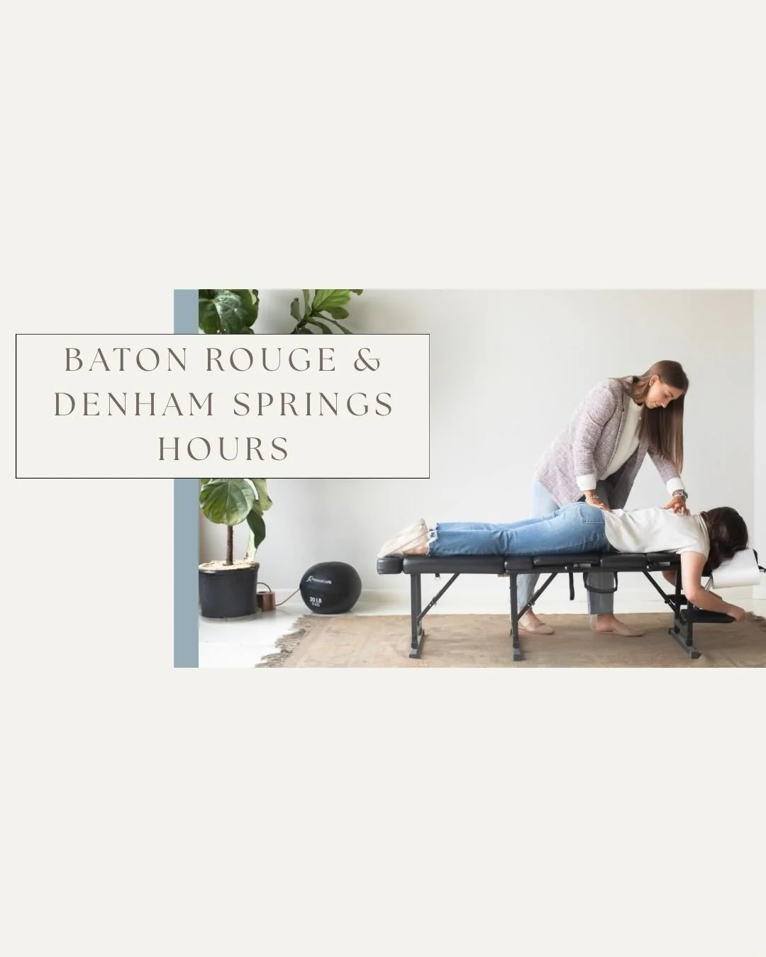 Updated clinic hours!!! Denham Springs is officially open Monday - Thursday, starting TODAY! Call and book your appointment to check out the new setup and therapies we have to offer!!