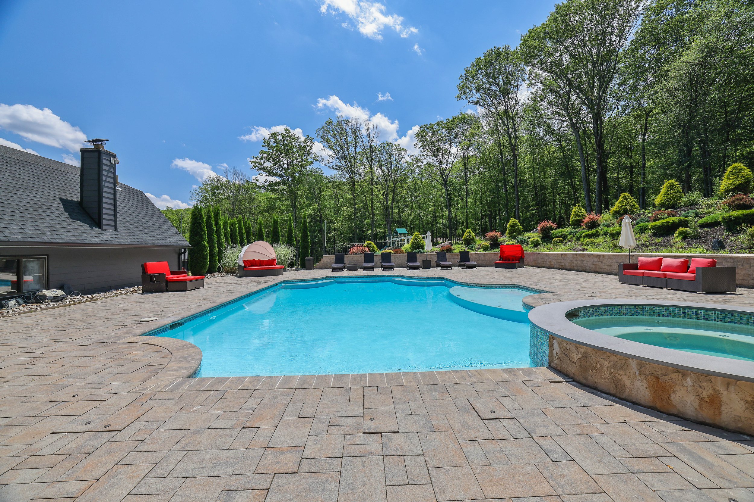 heated pool and hot tub