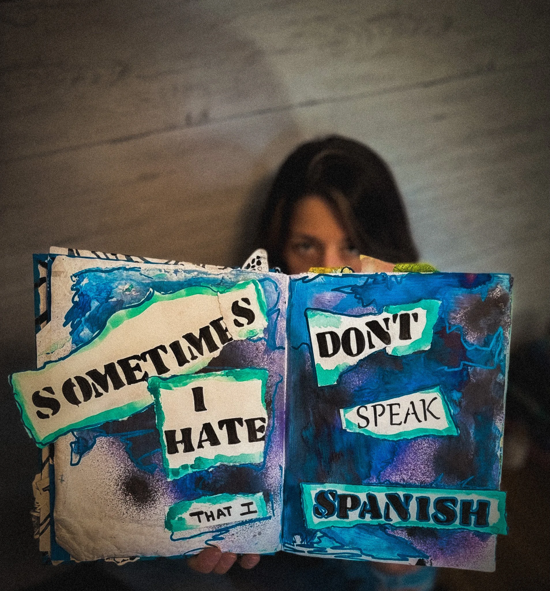 cristina link holding her altered book about adopotion