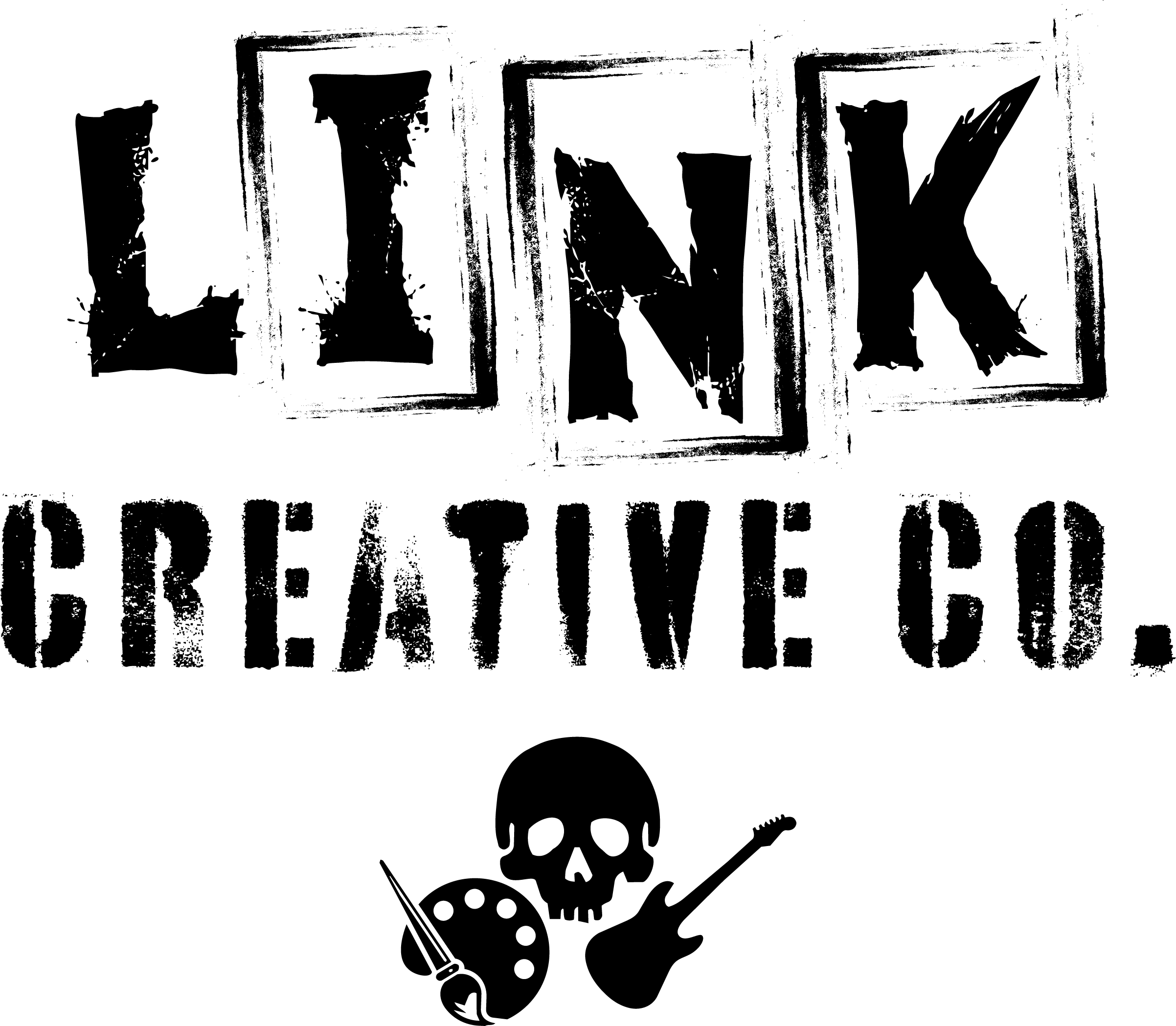Black background with white text that reads: 'a long dark corridor with closed doors on either side and a faint light at the end of the hallway'.