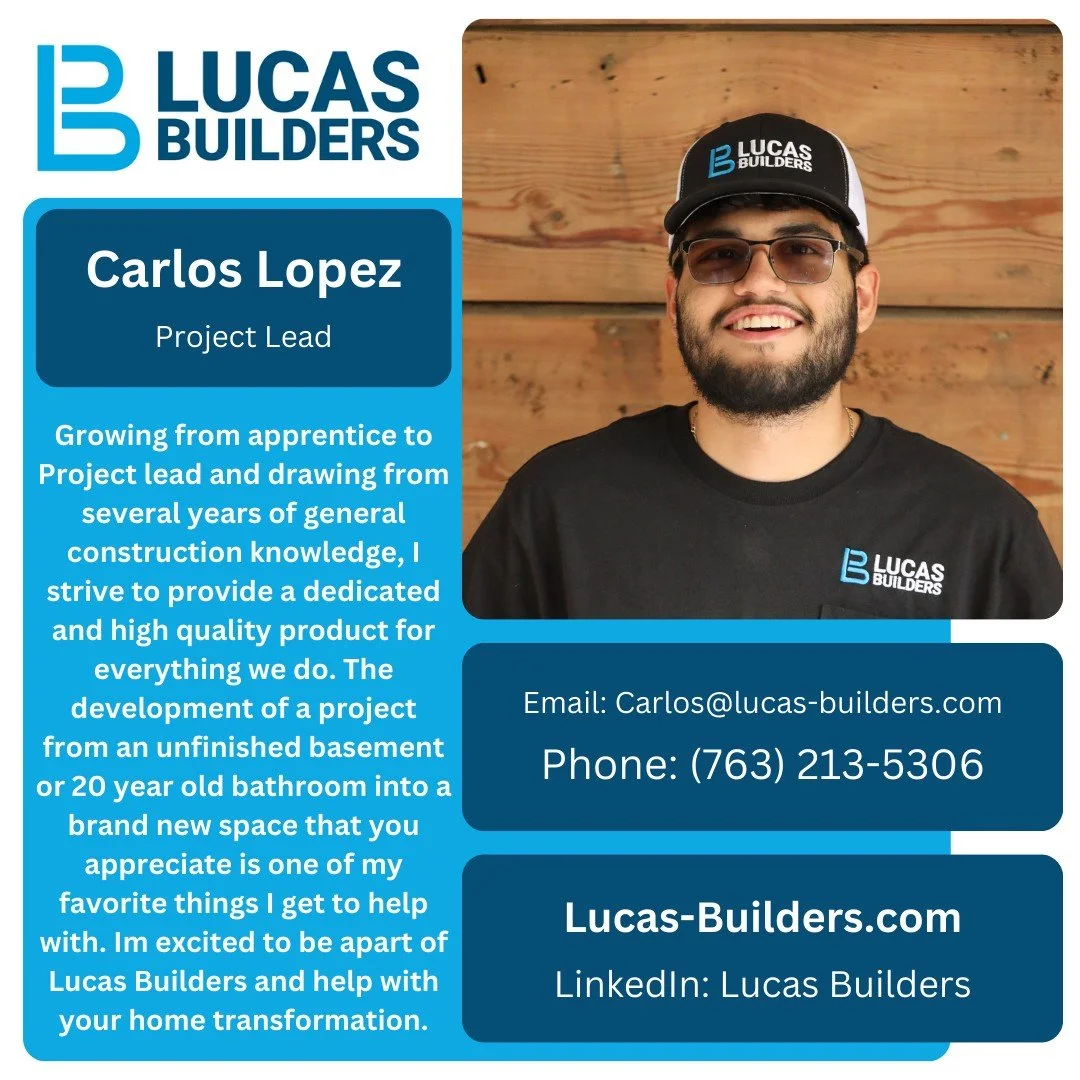 Meet Carlos Lopez, our Project Lead. Contact Lucas Builders with your next Project.
#LucasBuilders #Team #construction