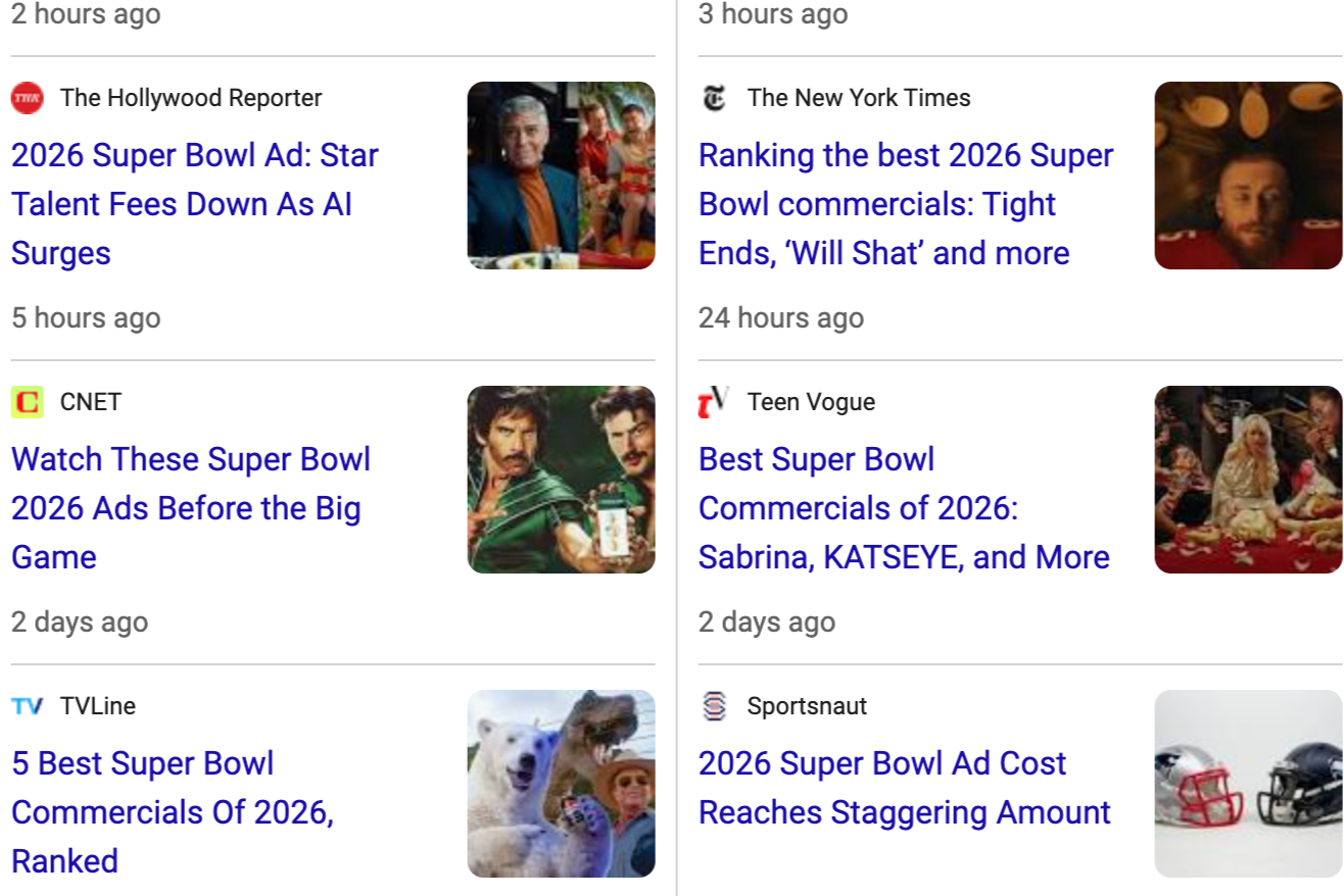 Stretch Goals: Super Bowl Advertising in the News