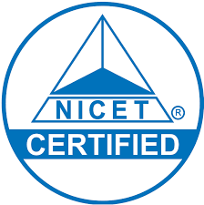 NICET Certified logo with a blue triangle and text inside a circle