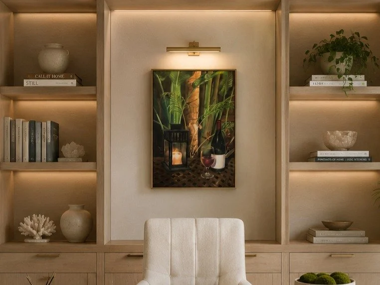 Evening Cabernet by Colin Breslin, styled in a luxury living space