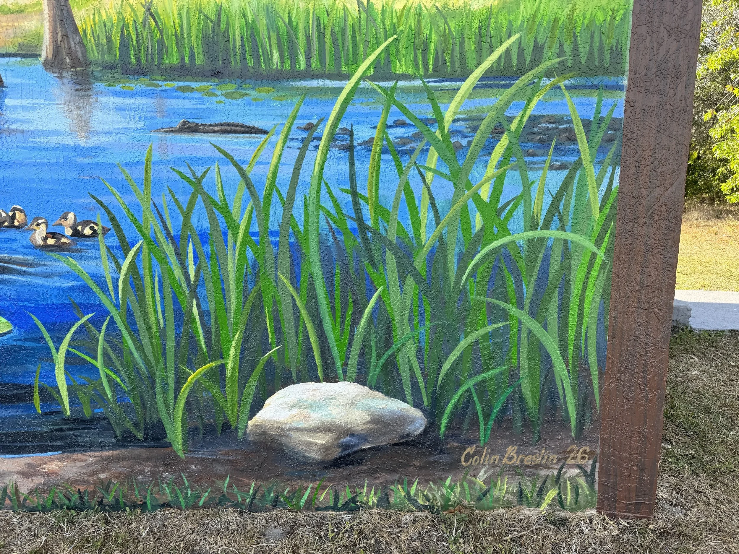 Colin Breslin signature, Song of the Cypress mural detail