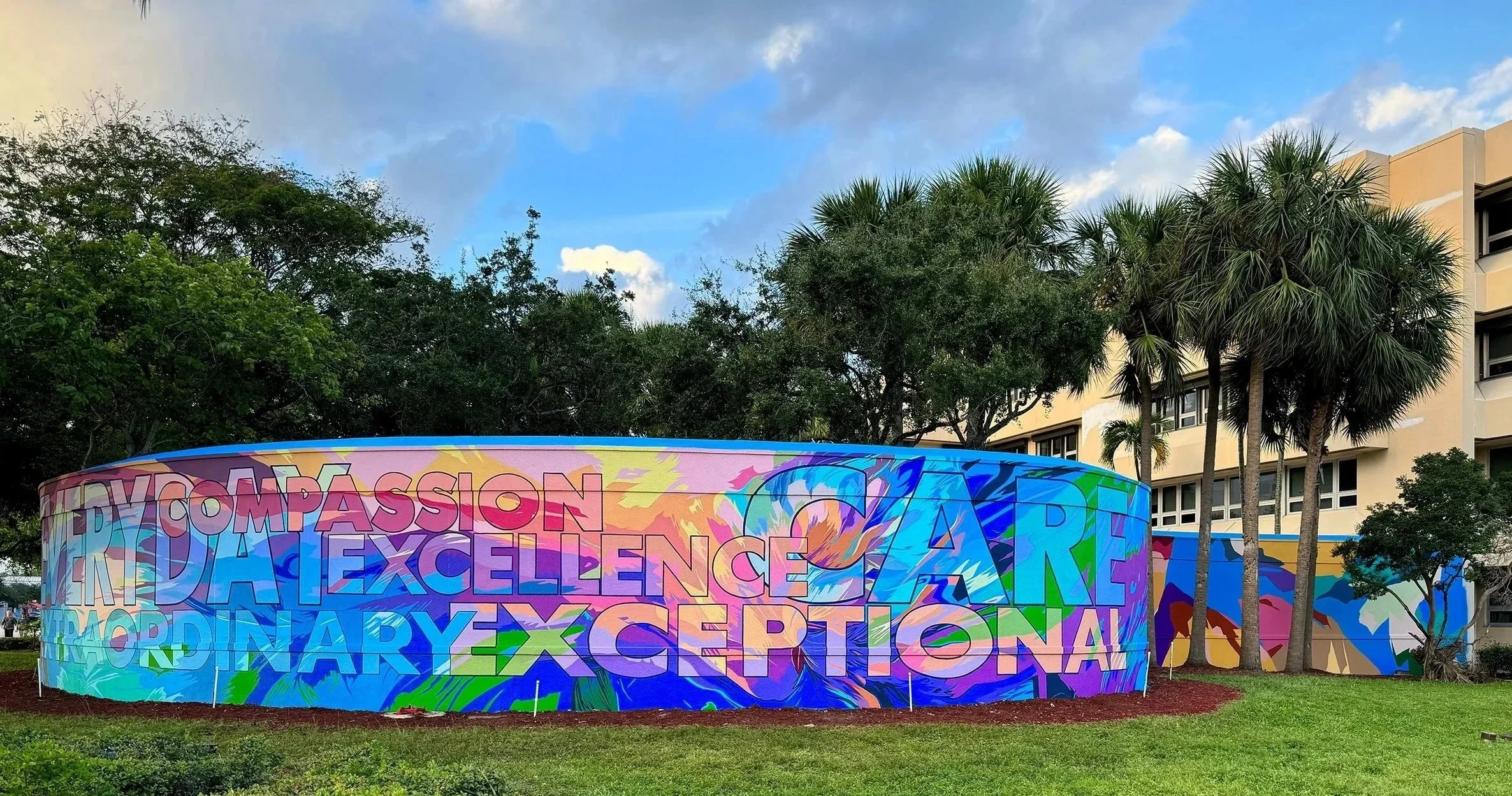 Broward Health Medical Center mural, BFA Broward Mural Mentorship Program, designed by Lori Pratico