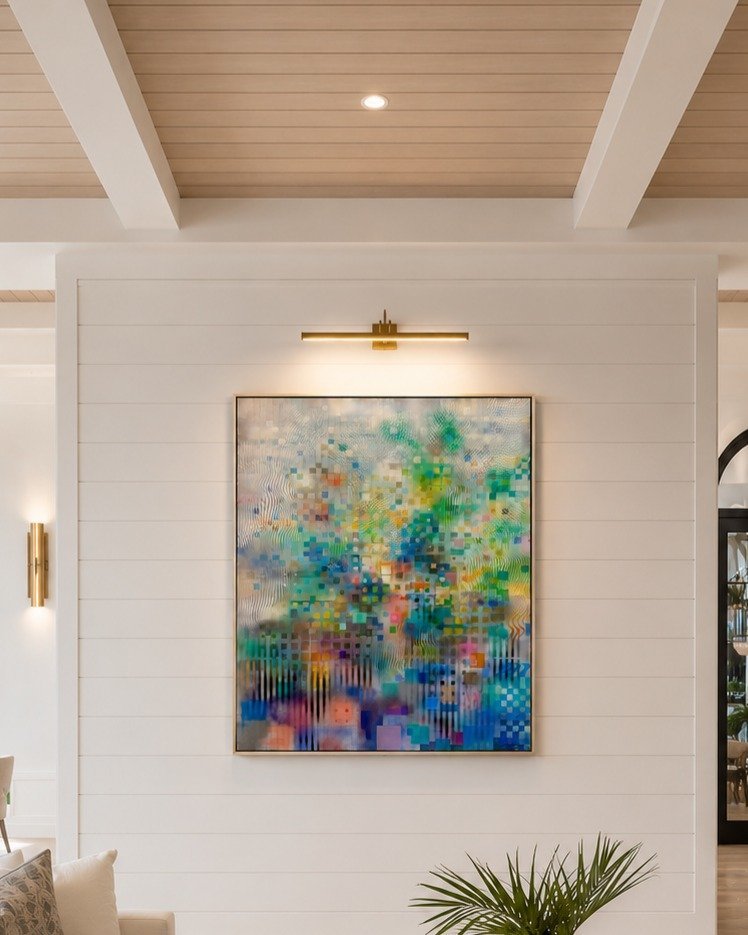 Drift, 2026. Oil on canvas, 60 x 48 in. Shown in a visualized interior.