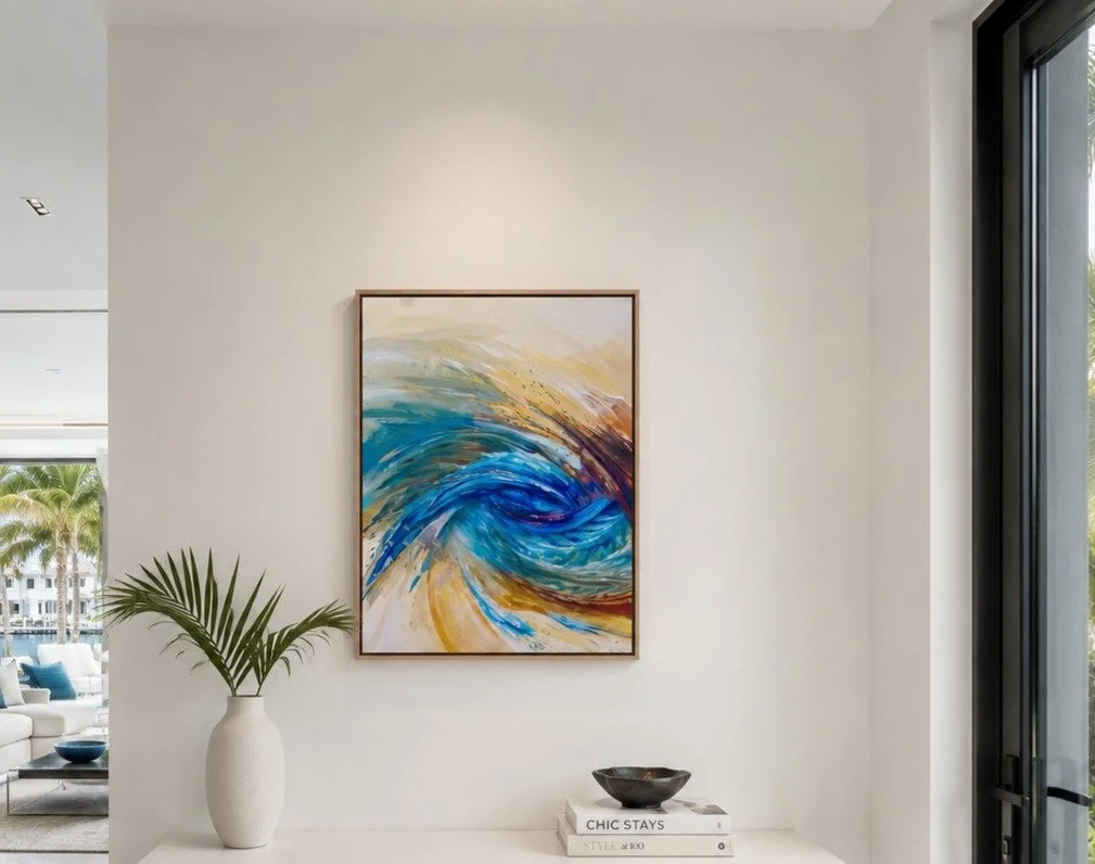 Vortex by Colin Breslin, displayed in a modern home