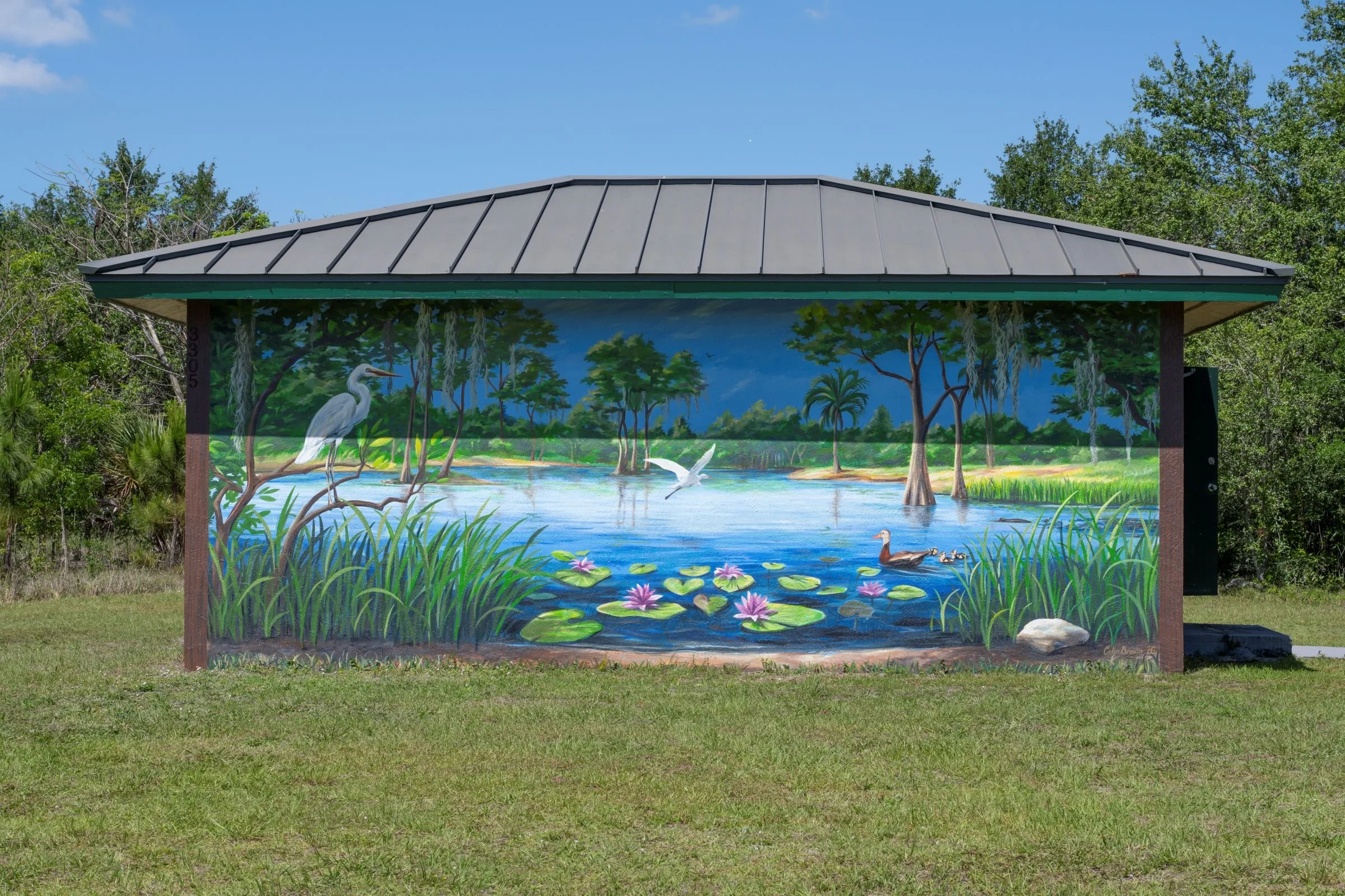 Song of the Cypress mural by Colin Breslin for Scouting America, Davie, Florida