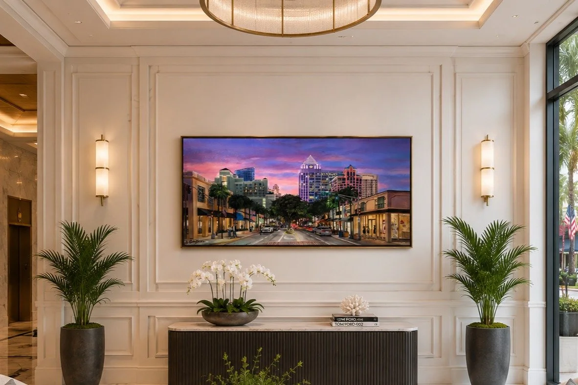 Las Olas Boulevard by Colin Breslin, displayed in a modern home