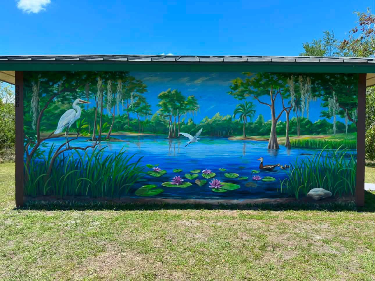 Song of the Cypress mural by Colin Breslin for Scouting America, Davie, Florida