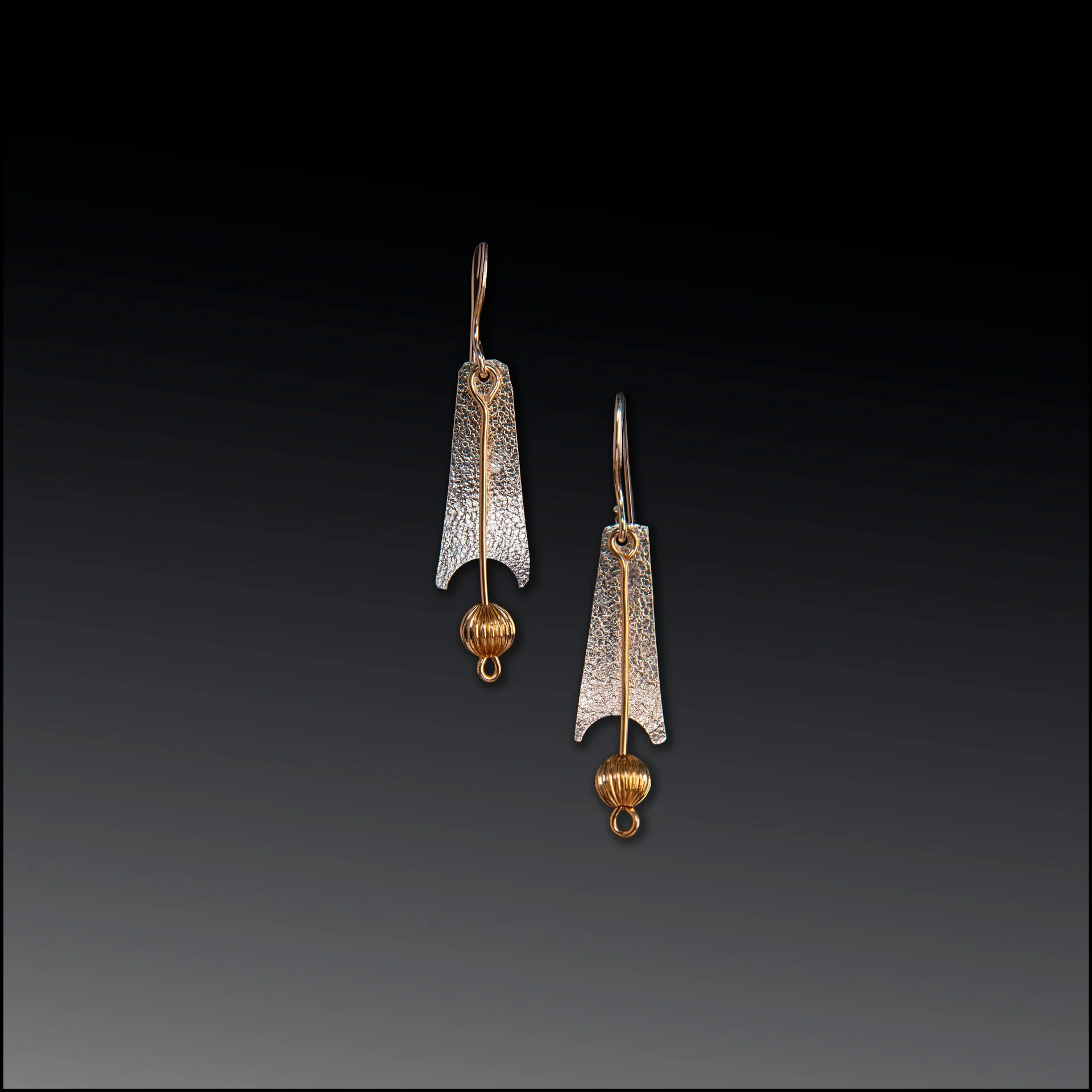 Sterling Silver Not Triangle with Dangling Gold Filled Wire and Bead