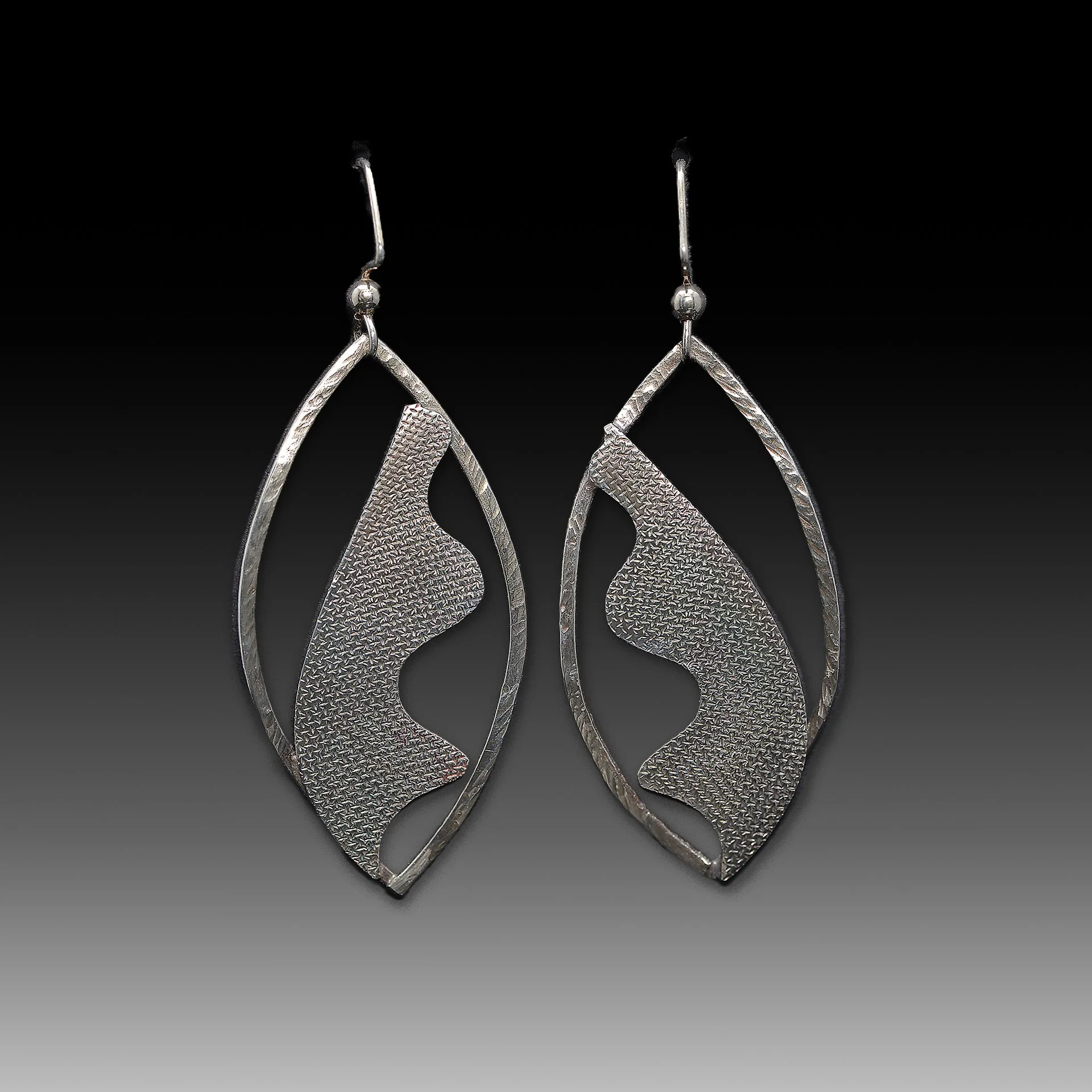 Sterling Silver Open Oval with Abstract Center