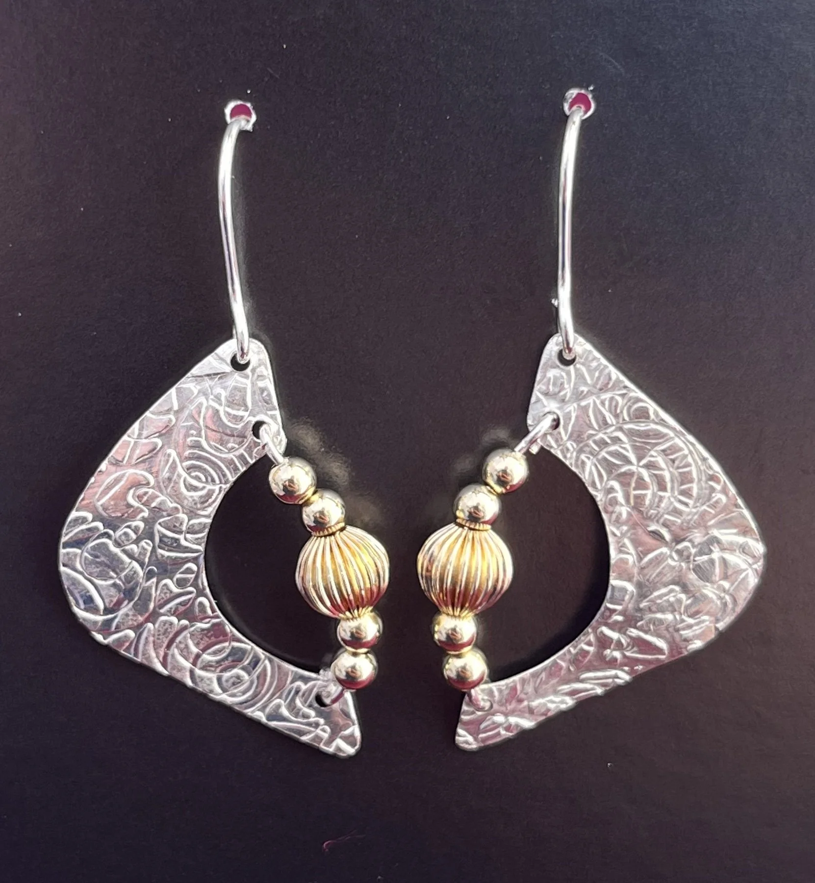 Sterling Silver Gold Filled Half Square with Beads