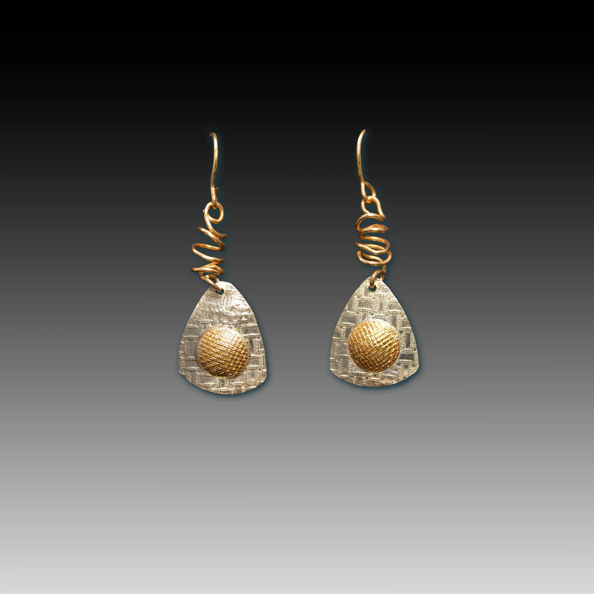 Sterling Silver Trillion with Gold Filled Dome and Twist