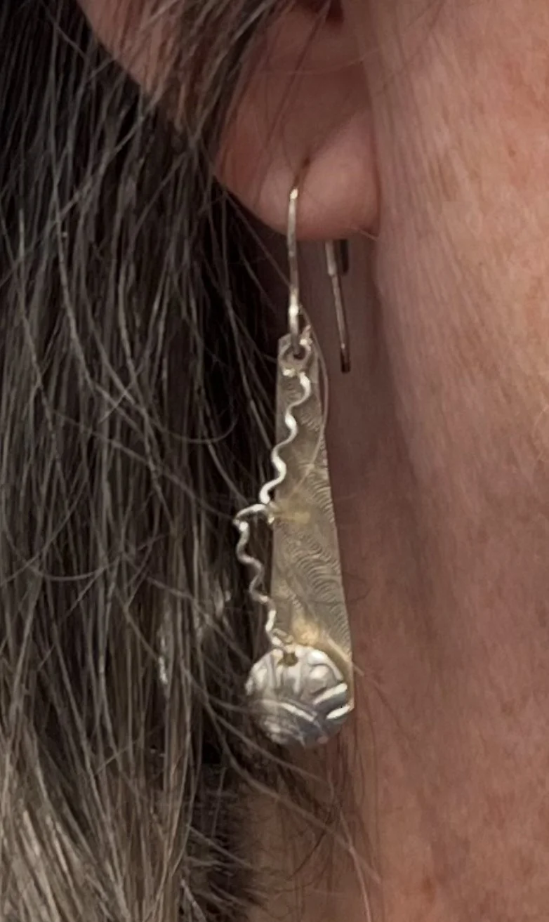 Sterling Silver Triangle with Squiggle