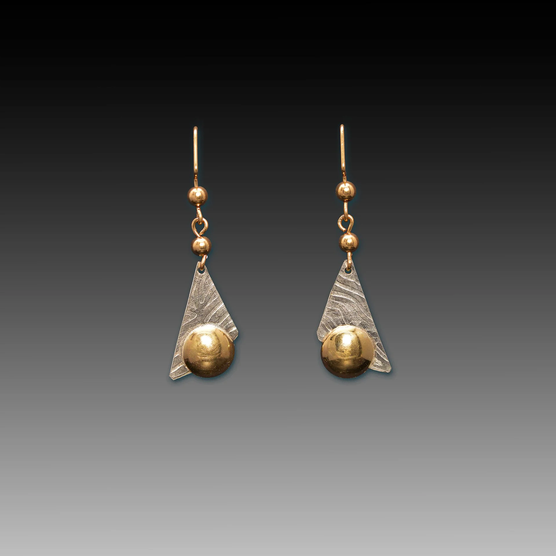 Sterling Silver Triangle with Gold Filled Dome and Beads