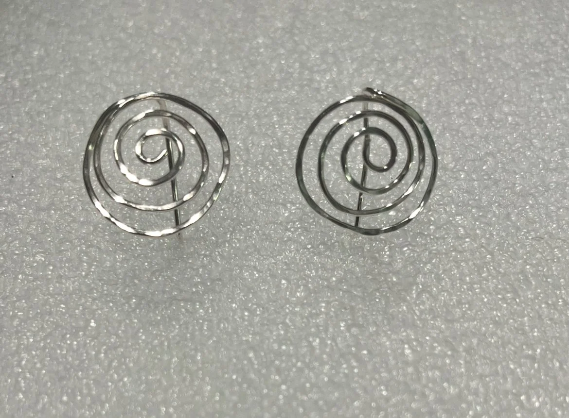 Sterling Silver Hammered Spiral