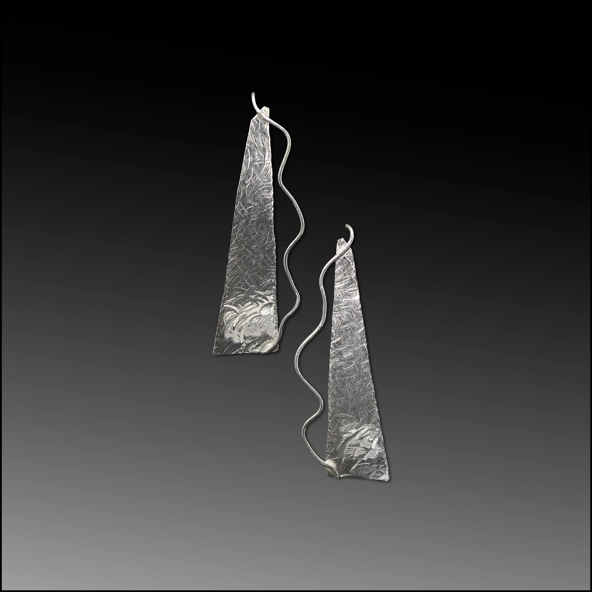 Sterling Silver Triangle with Zigzag Side