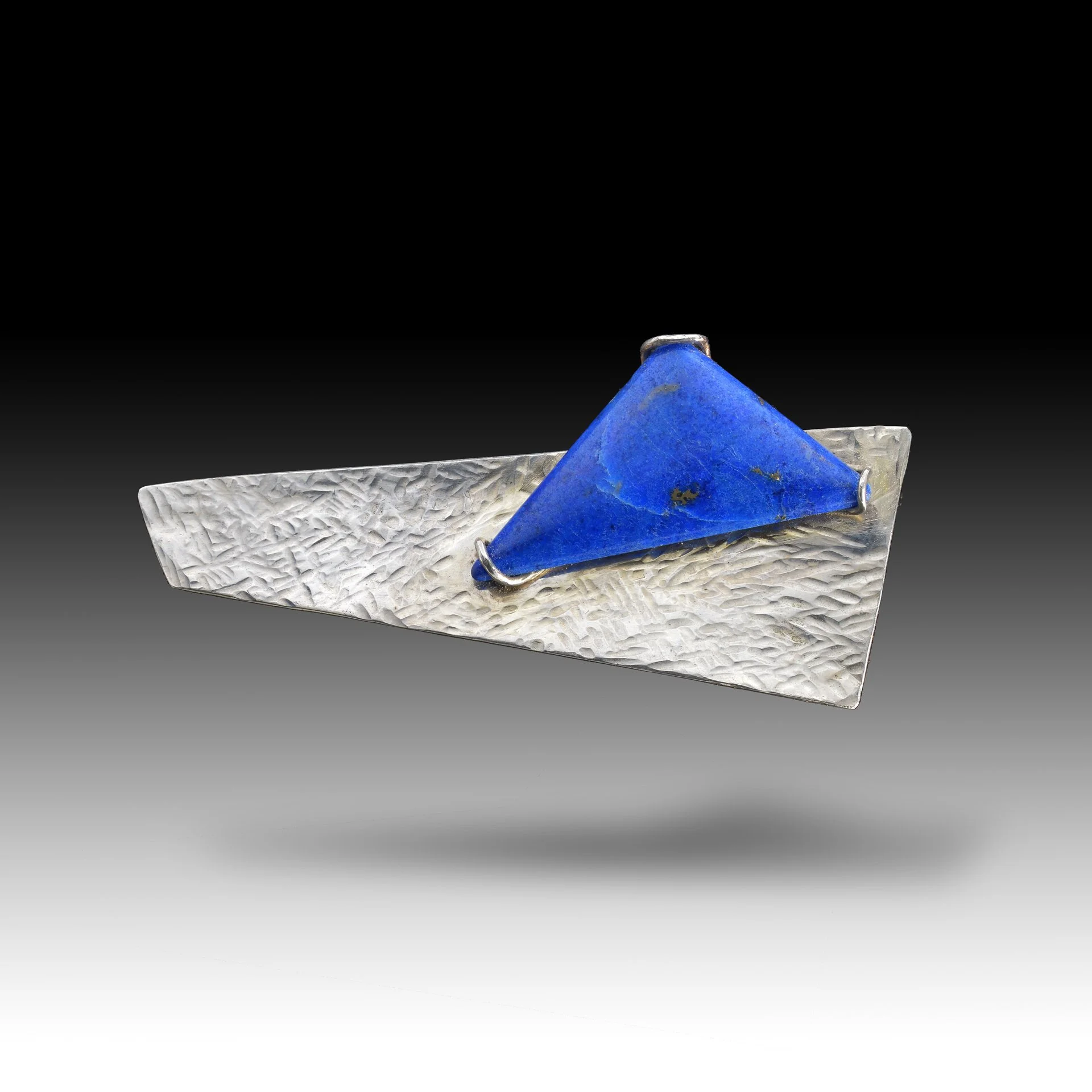 Sterling Silver Pin Triangle Lapis