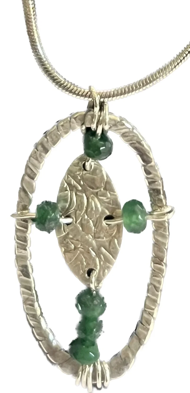 Sterling Silver Cross with Tsavorite Garnet