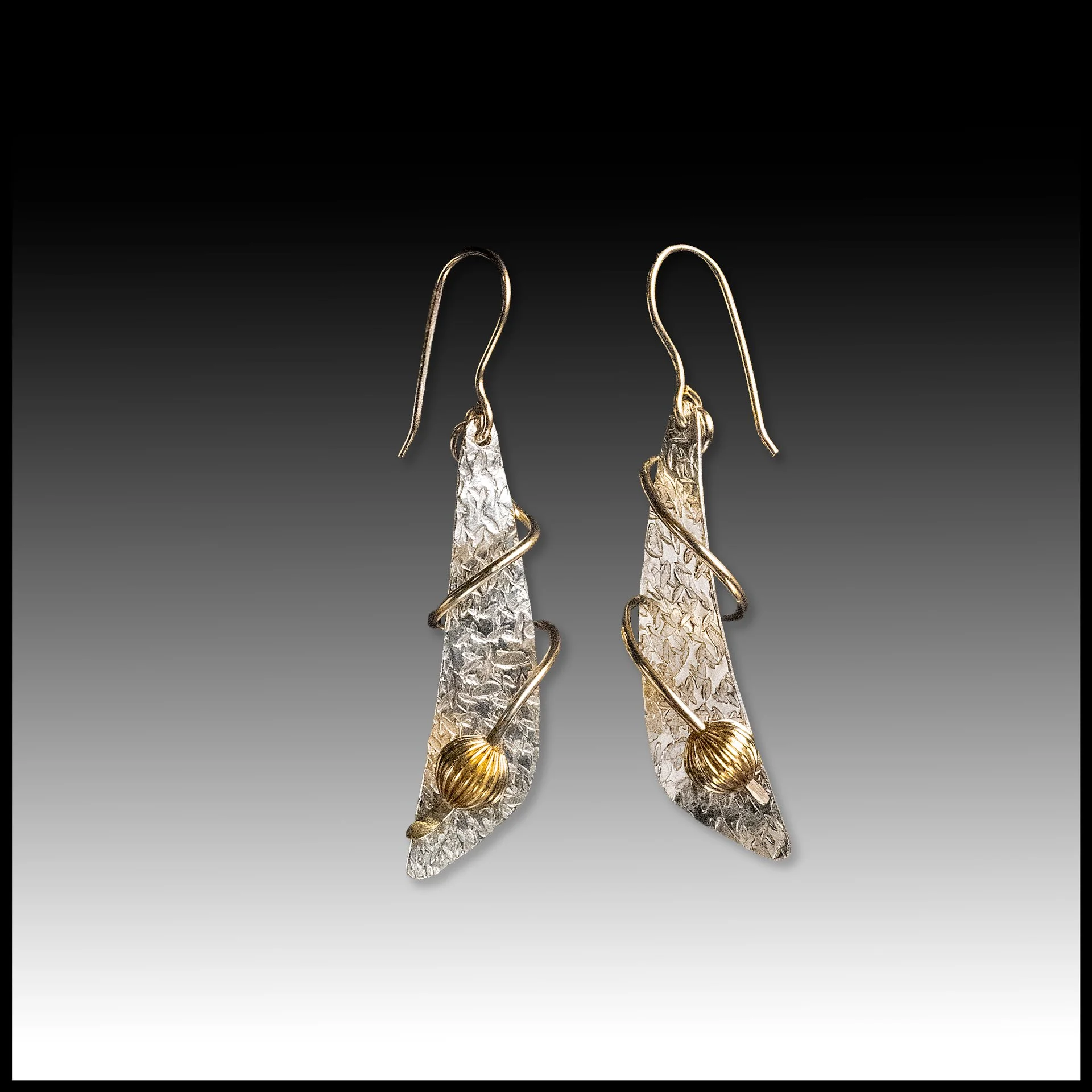 Sterling Silver Gold Filled Curved Triangle with Gold Filled Wrap around