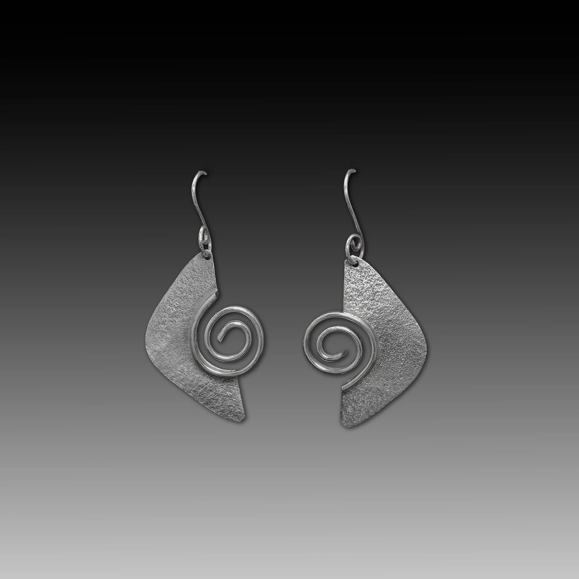 Sterling Silver Half Diamond with Spiral