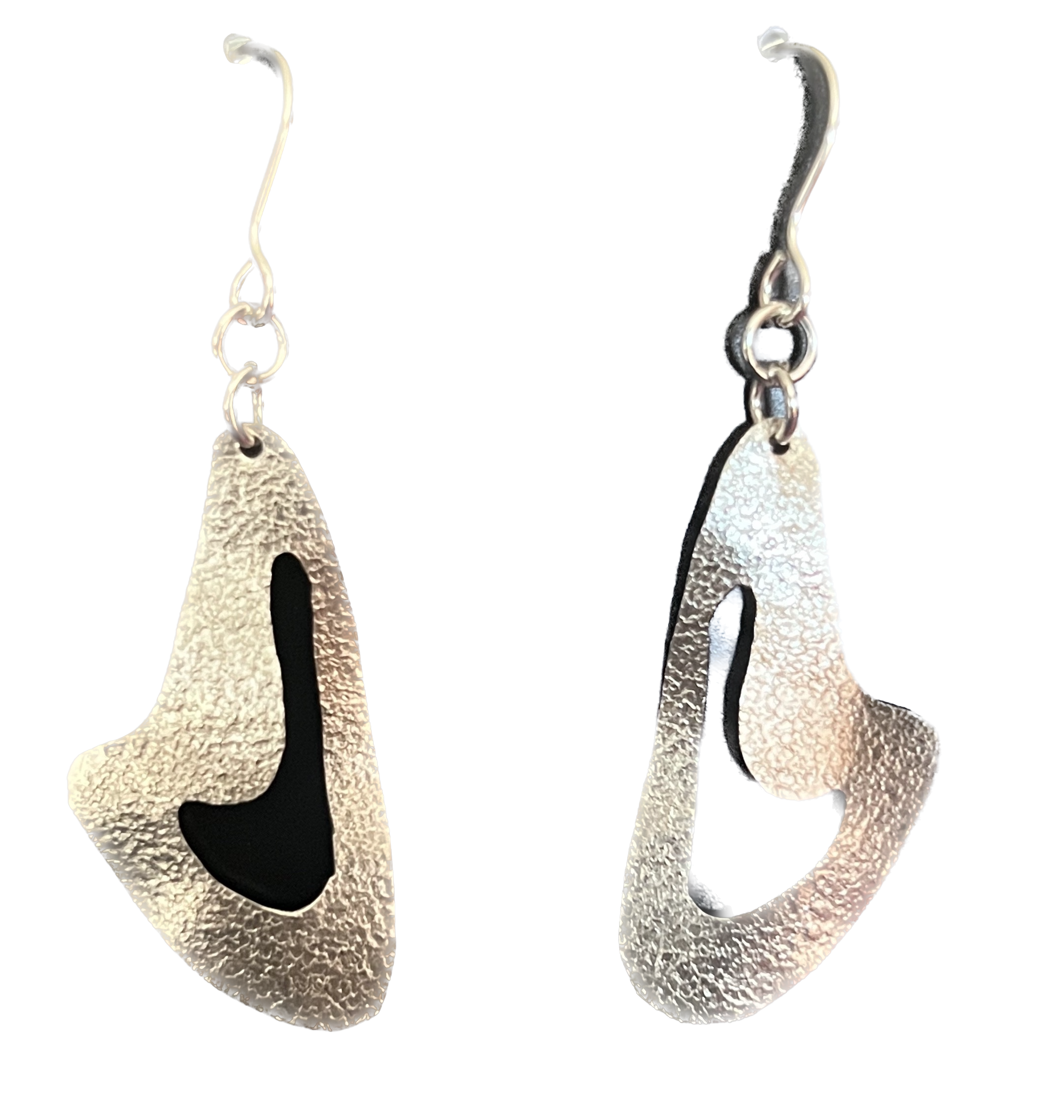 Sterling Silver Textured Harp Elongated