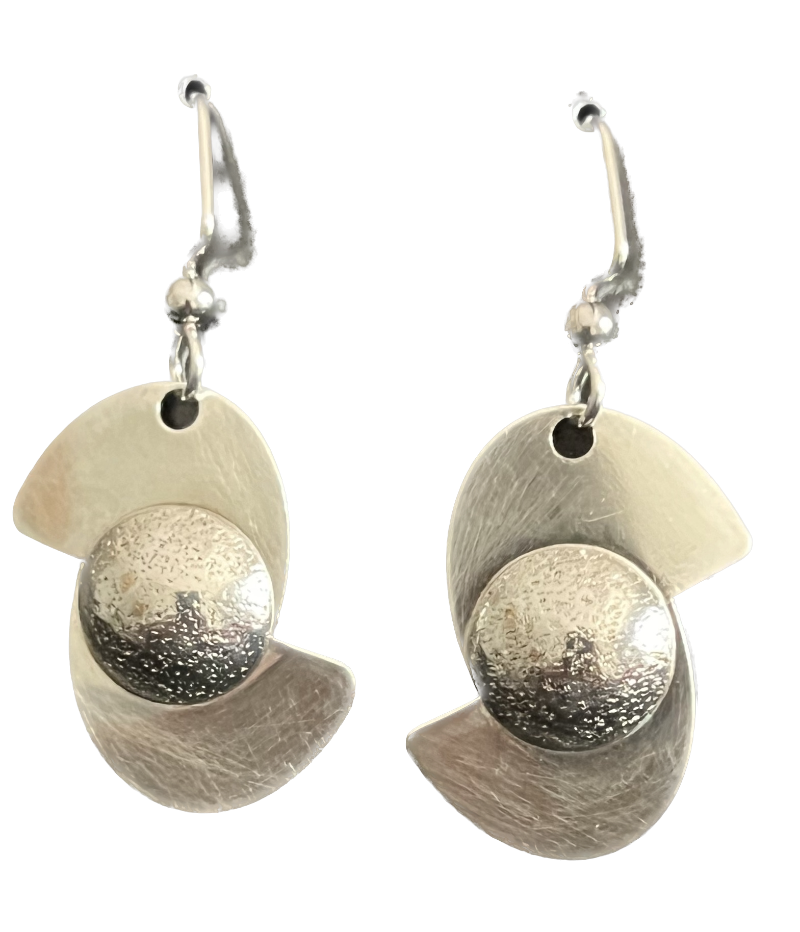 Sterling Silver Split Circle with Center Dome