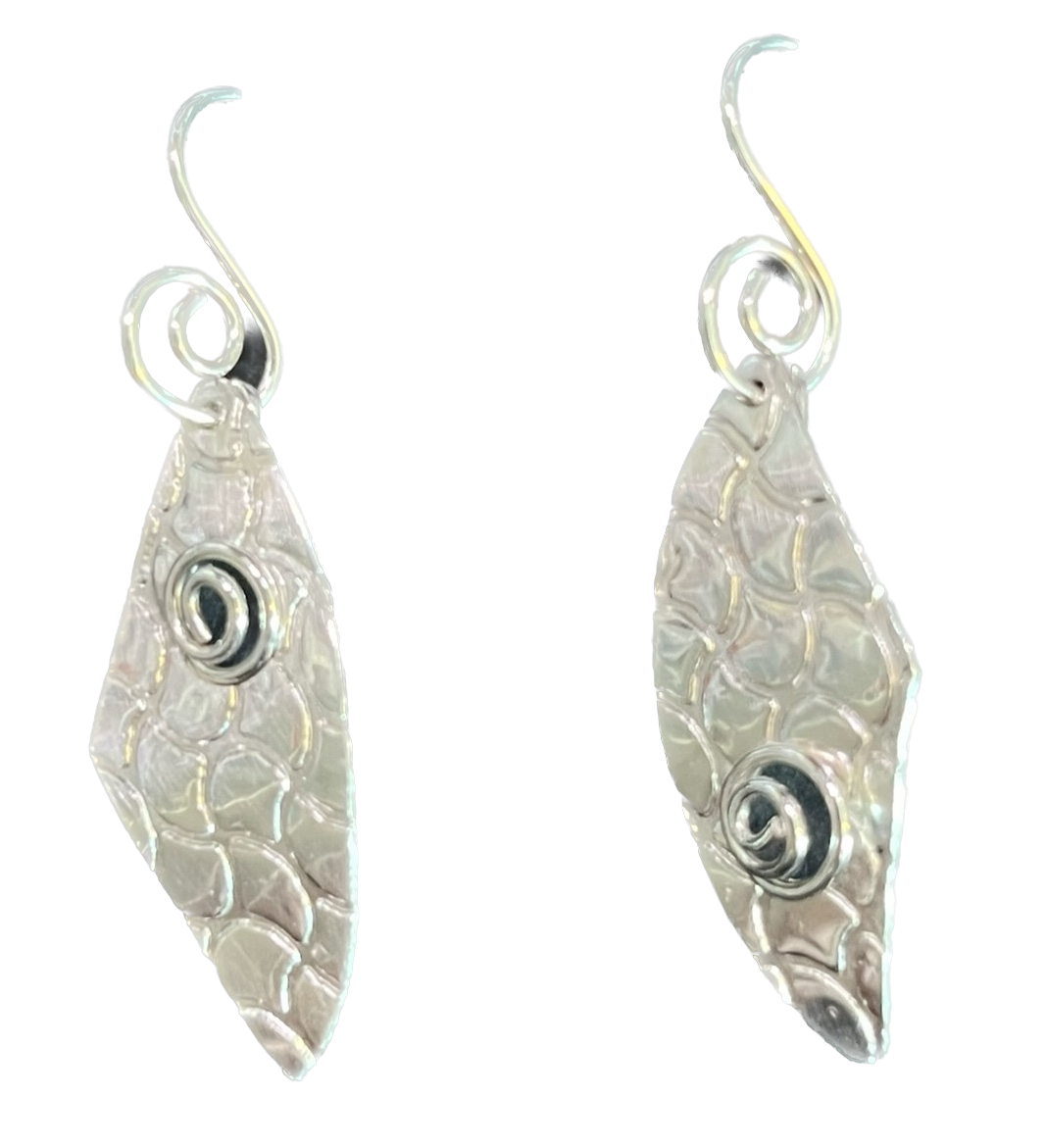 Sterling Silver Rounded Triangle with Spiral